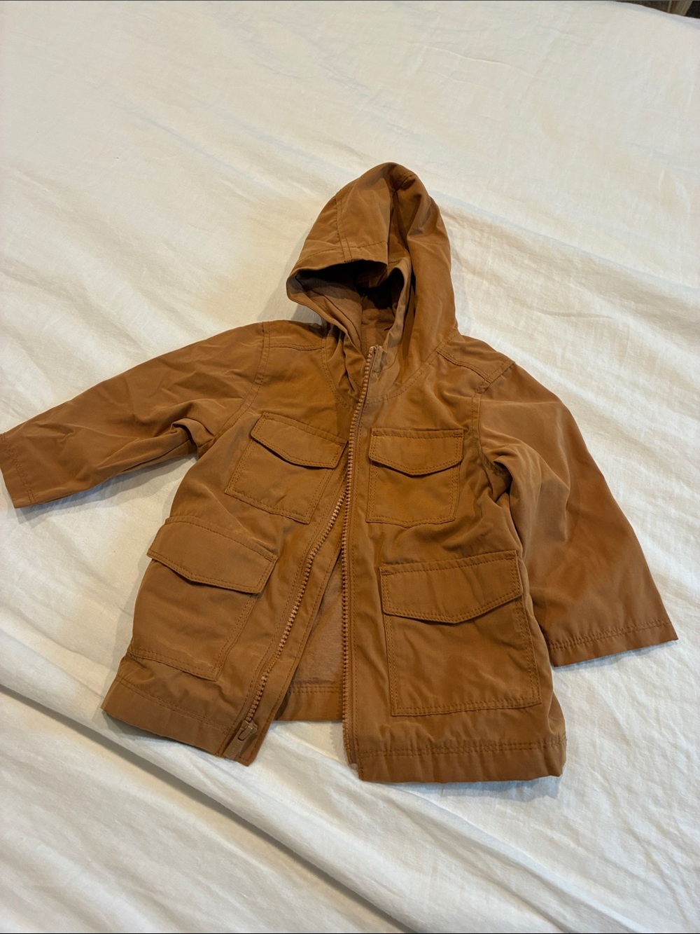 Old Navy Kids Hooded Utility Jacket - Tan Brown.